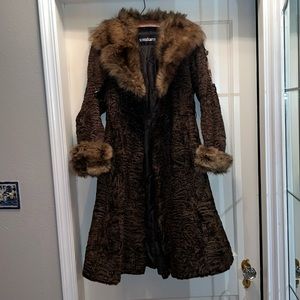 Vintage Swakara Persian lamb fur coat for repair or repurposing